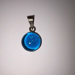 Vibrant Blue Glass Pendant Necklace